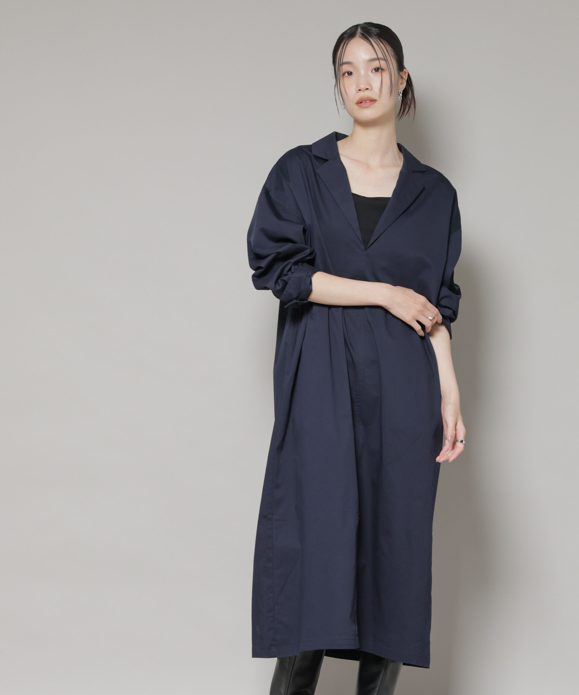 nano･universe「テーラードカラーロングワンピース」|ワンピース|