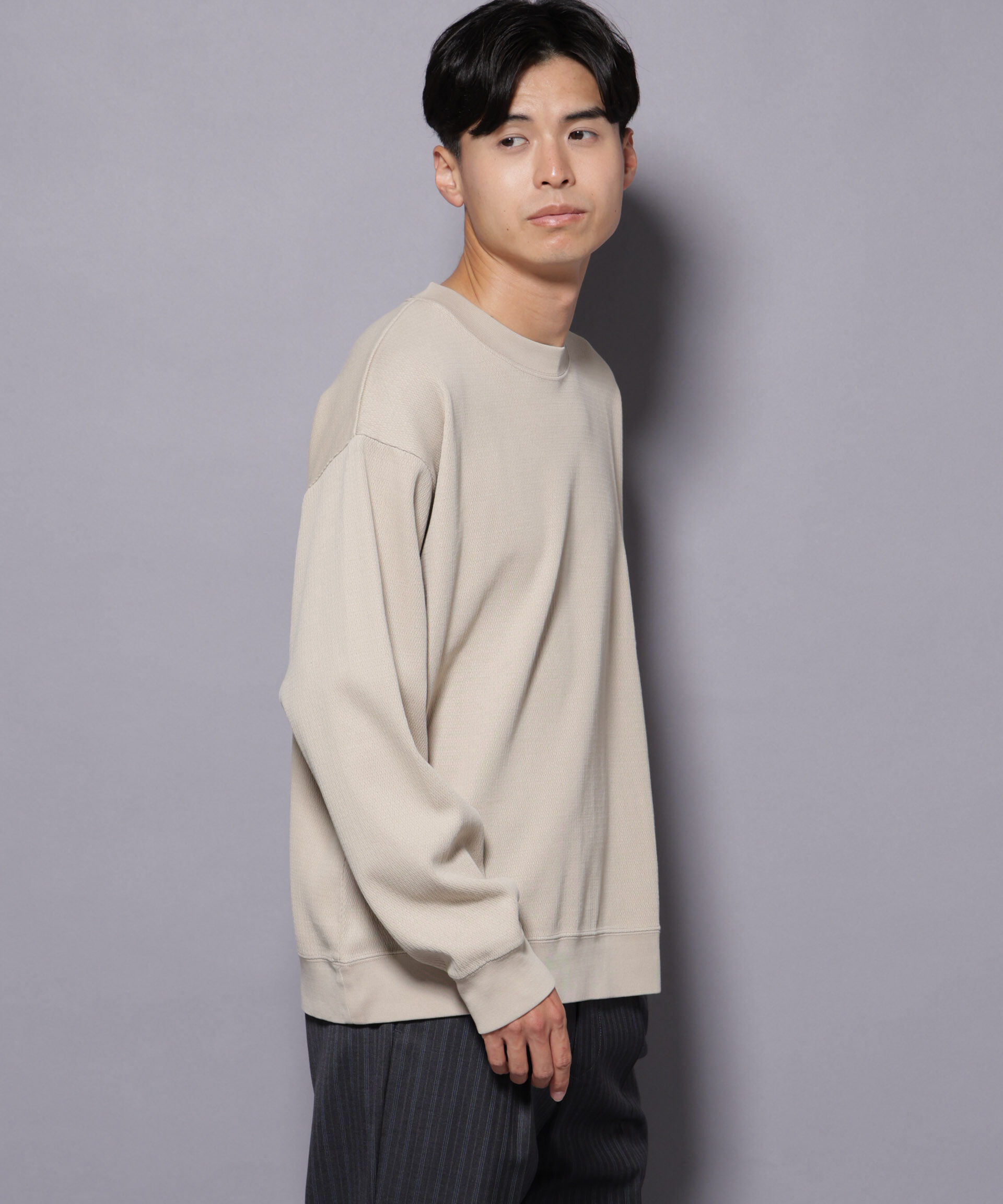 nano･universe「コットンガーメントダイサーマルクルーネックプルオーバー」|Tシャツ・カットソー|