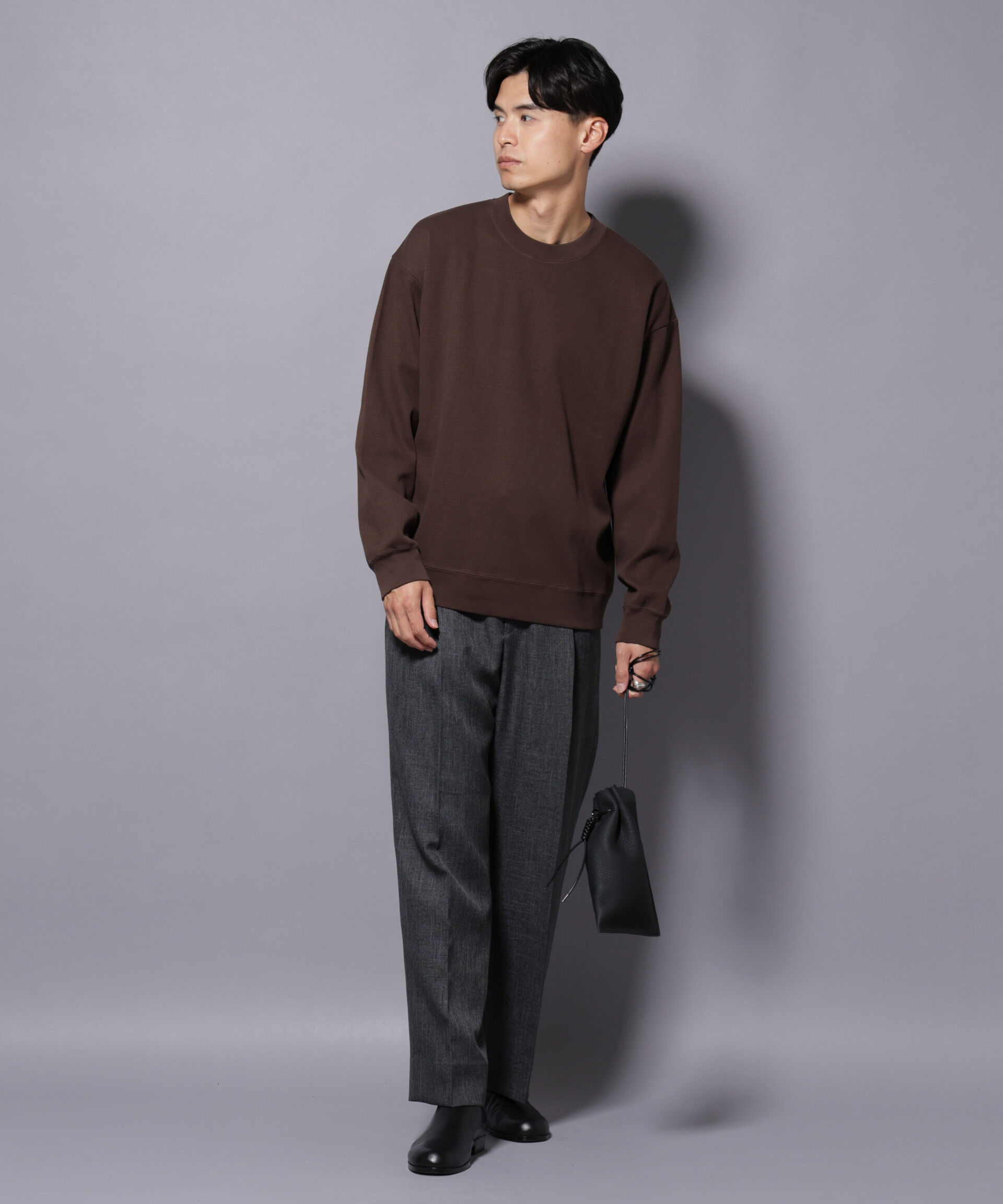 nano･universe「コットンガーメントダイサーマルクルーネックプルオーバー」|Tシャツ・カットソー|