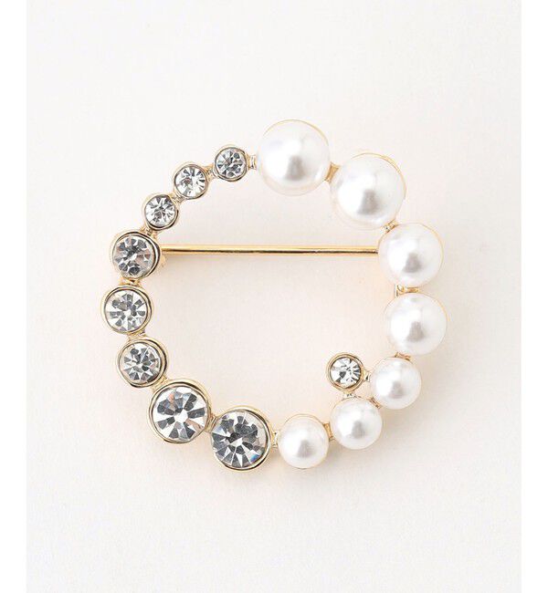 組曲「ラインアンドサークルストーンパール ブローチ」|ブローチ・コサージュ|