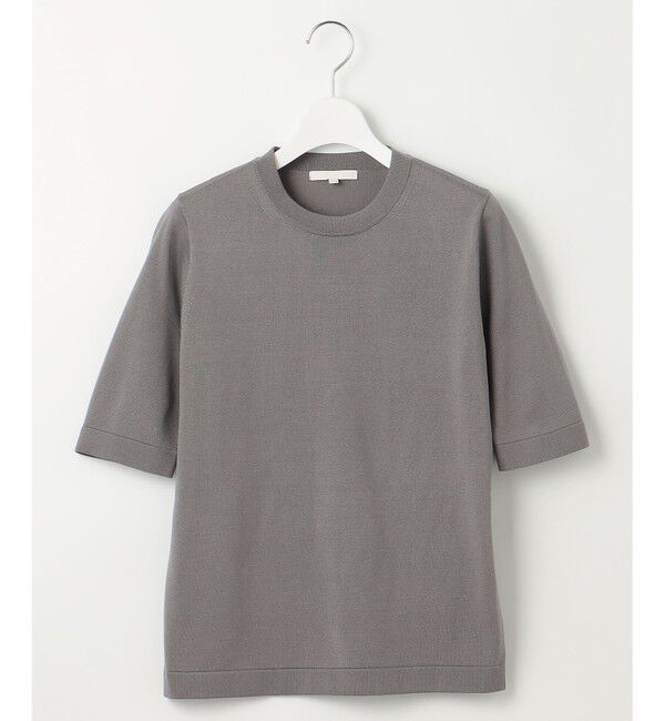 自由区「【アンサンブル対応・洗える】シャインハイゲージ5分袖 ニット」|ニット・セーター|