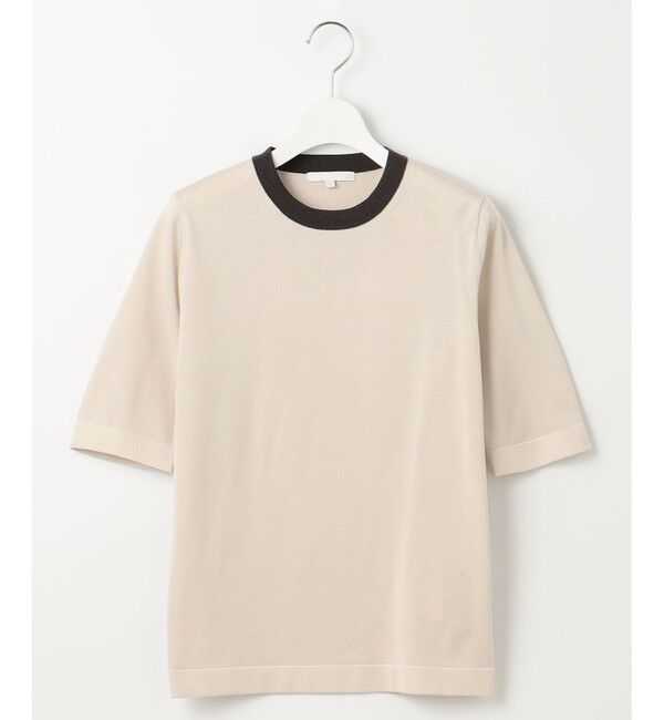 自由区「【アンサンブル対応・洗える】シャインハイゲージ5分袖 ニット」|ニット・セーター|