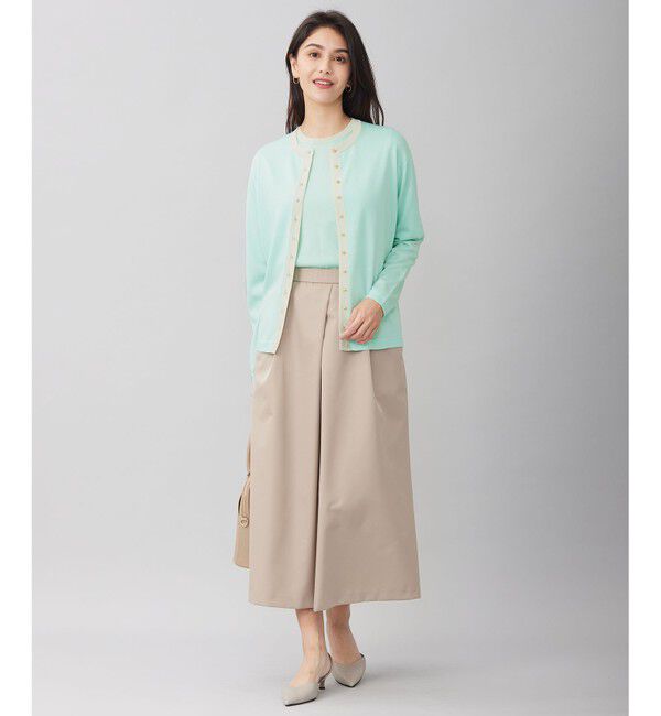 自由区「【アンサンブル対応・洗える】シャインハイゲージ5分袖 ニット」|ニット・セーター|