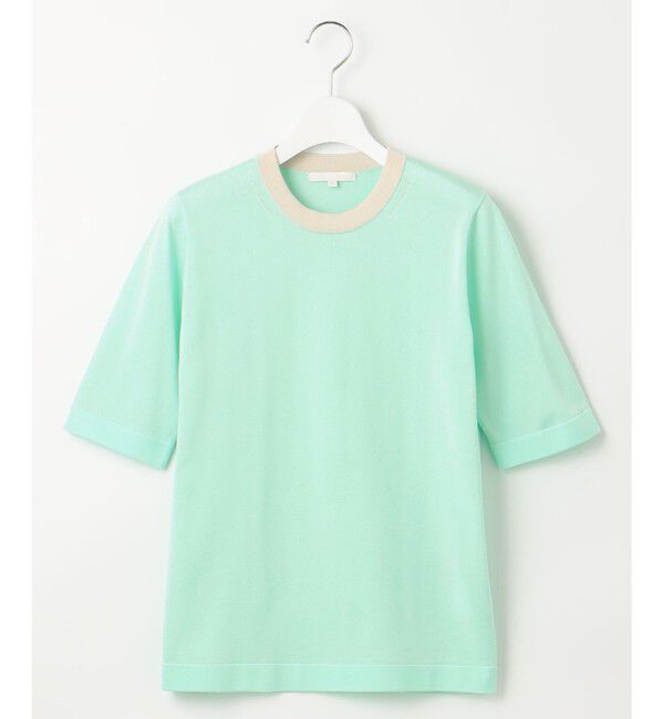 自由区「【アンサンブル対応・洗える】シャインハイゲージ5分袖 ニット」|ニット・セーター|