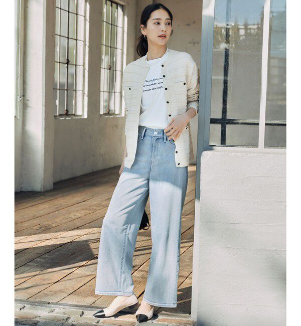 自由区「【WEB限定カラーあり・洗える】テクスチャーコットンブレンドニット アウター」|カーディガン|