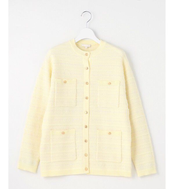 自由区「【WEB限定カラーあり・洗える】テクスチャーコットンブレンドニット アウター」|カーディガン|