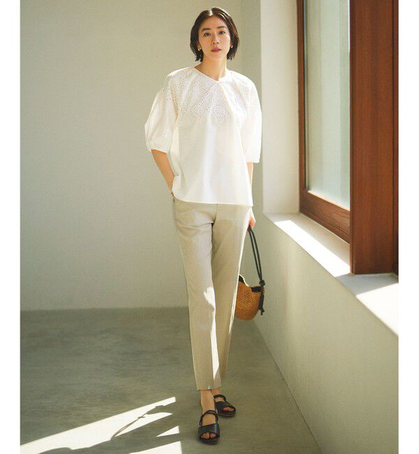 自由区「【カタログ掲載・洗える】エンブロイダリーローン ブラウス」|シャツ・ブラウス|