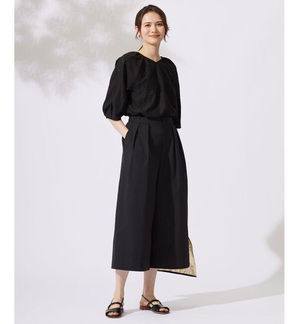 自由区「【カタログ掲載・洗える】エンブロイダリーローン ブラウス」|シャツ・ブラウス|