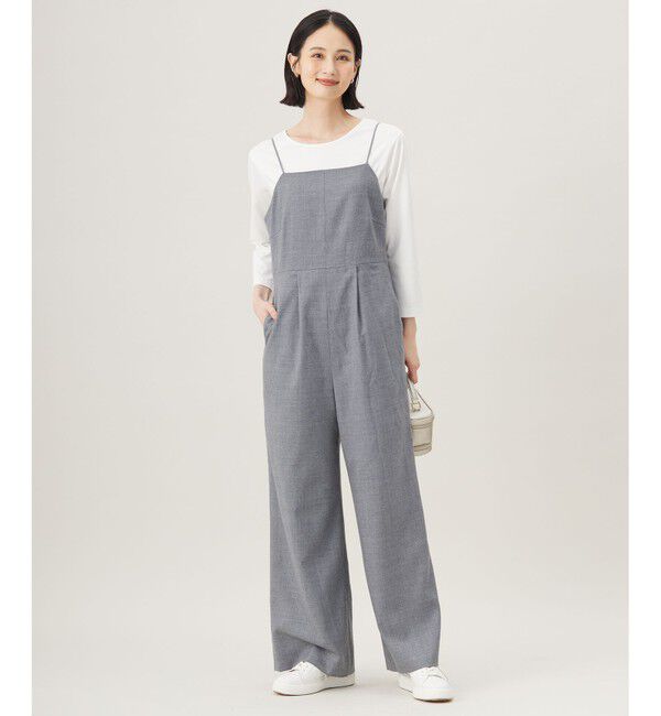 自由区「【洗える】ウォッシャブルウールサキソニー コンビネゾン」|オールインワン|