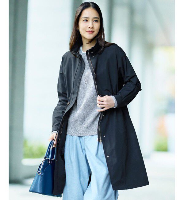 自由区「【春の必需品・ライナー取り外し可能】コットンナイロンタッサースタンドカラー コート」|その他|ブラック