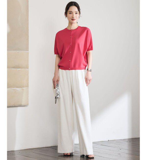 自由区「【前後着用可能】クレープストレッチドルマンスリーブ ニット」|ニット・セーター|