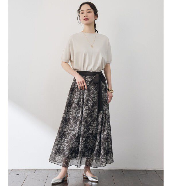 自由区「【前後着用可能】クレープストレッチドルマンスリーブ ニット」|ニット・セーター|