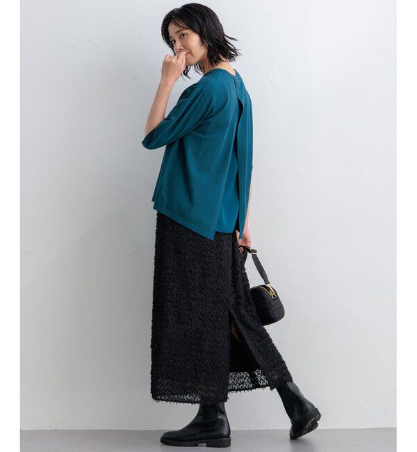 23区「【ご好評につきカラー追加/洗える】ヴィスコースストレッチ バックデザイン ニット」|ニット・セーター|