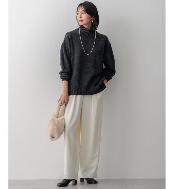 23区「【洗える】カシミヤブレンド ハイネック ニット」|ニット・セーター|