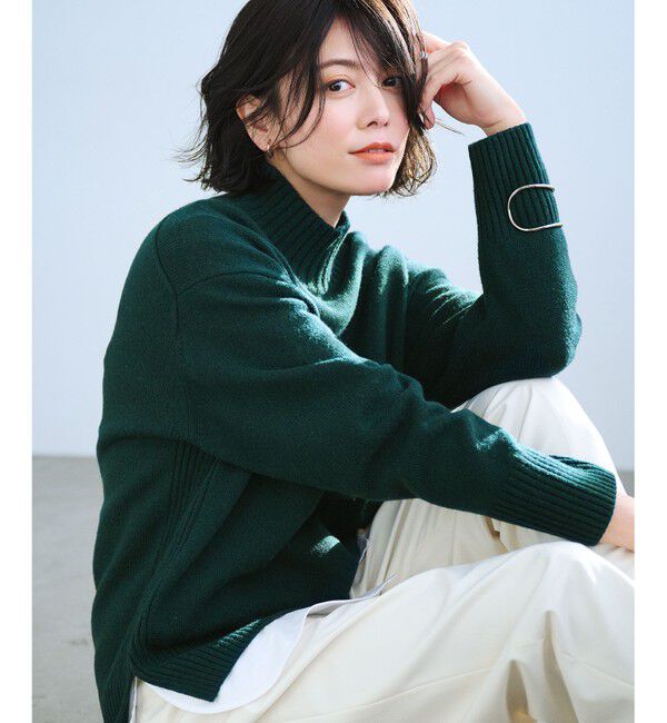 23区「【洗える】カシミヤブレンド ハイネック ニット」|ニット・セーター|