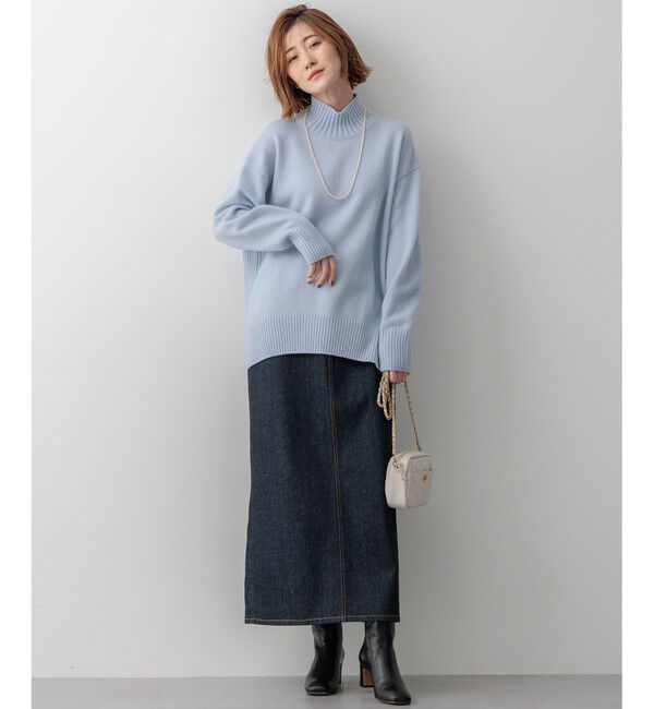 23区「【洗える】カシミヤブレンド ハイネック ニット」|ニット・セーター|