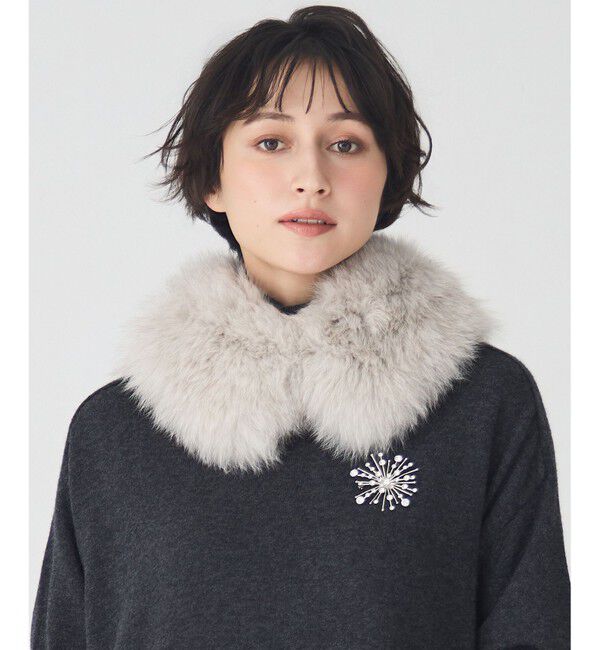 23区「リアルファー ティペット」|マフラー|ベージュ系