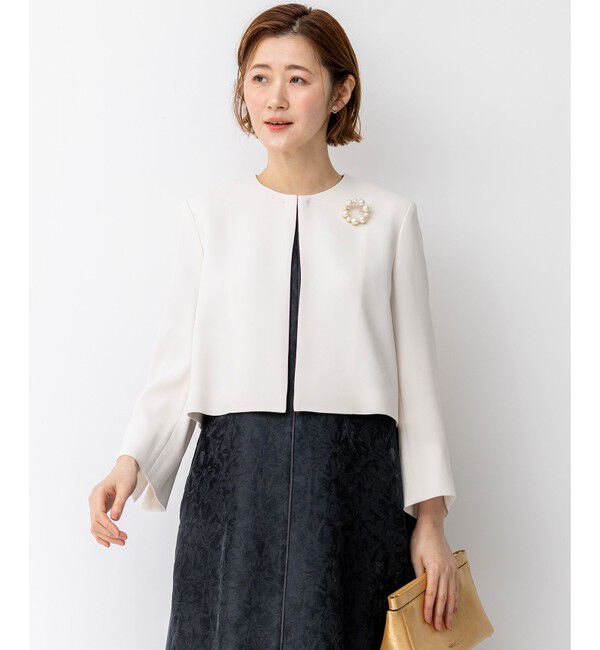 23区「【APPLAUDIR】クリアジョーゼット コンパクトタックジャケット」|その他|シャンパン系