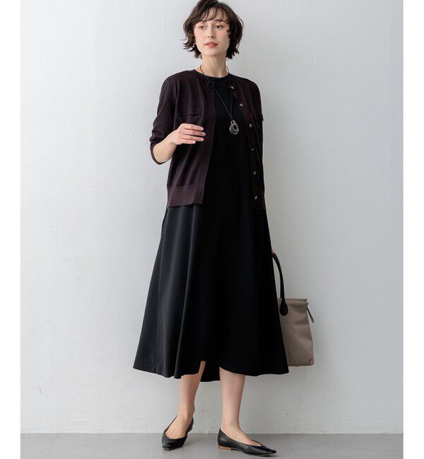 23区「ストレッチジョーゼット フレアワンピース」|ワンピース|