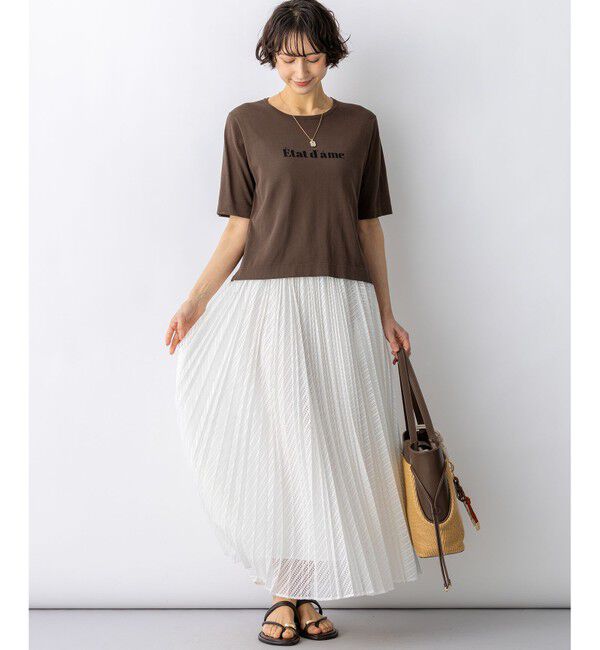 23区「レース プリーツスカート」|スカート|