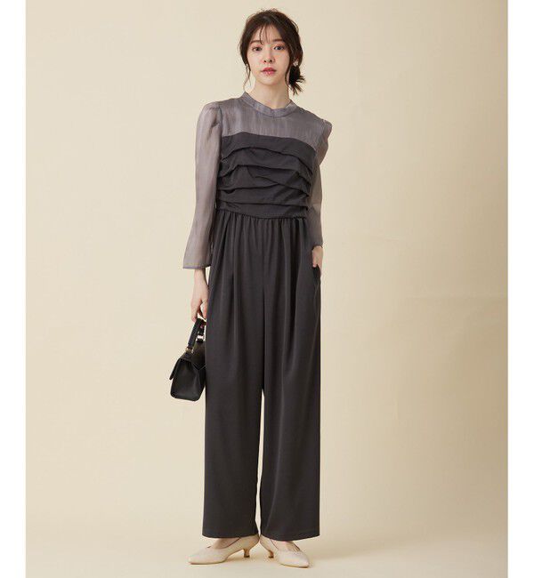 any SiS「【洗える】デザインタック コンビネゾン」|オールインワン|スレート