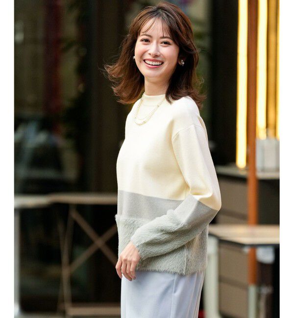 ANY SIS「フェザーブロッキング ニット」|ニット・セーター|