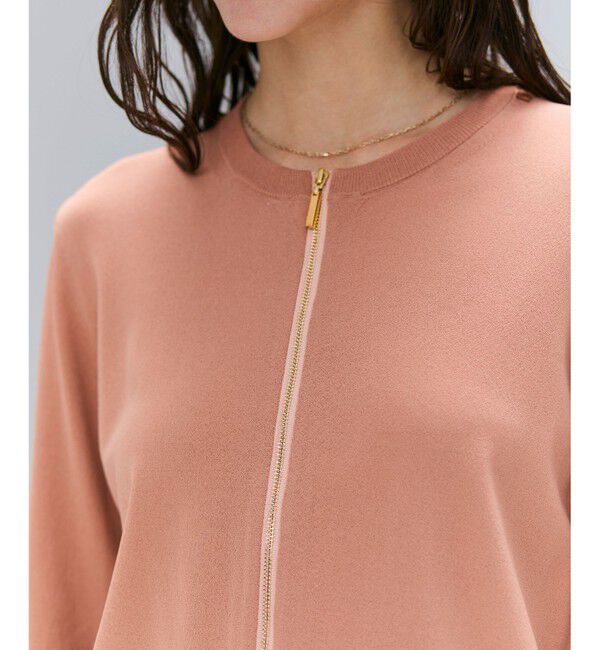 BEIGE,「【洗える】NADIA / レザーラインジップカーディガン」|ニット・セーター|