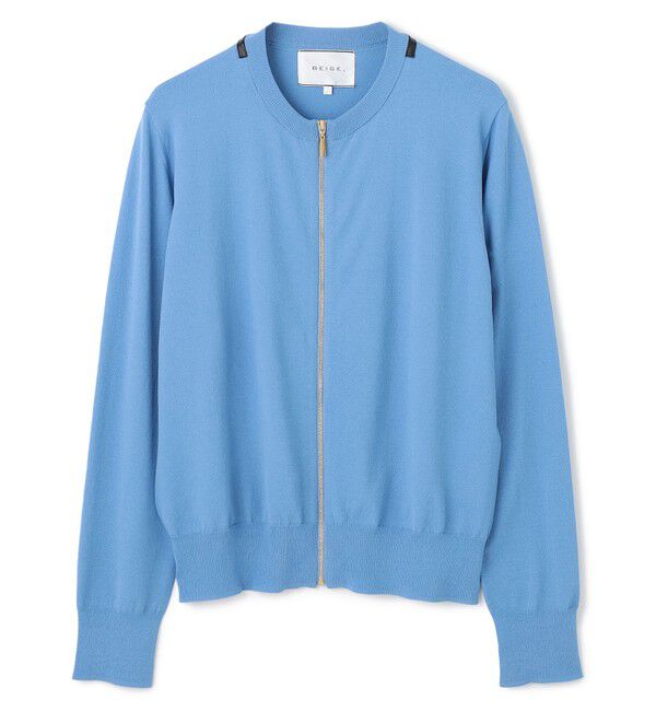 BEIGE,「【洗える】NADIA / レザーラインジップカーディガン」|ニット・セーター|