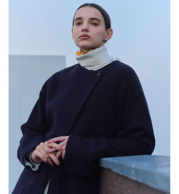 BEIGE,「LABBOCK / ウール混2WAYショートコート」|その他|Navy