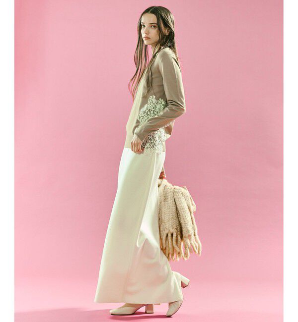 BEIGE,「【VERY NaVY12月号掲載】MONTAIGNE / イージーウエストウールロングスカート」|スカート|