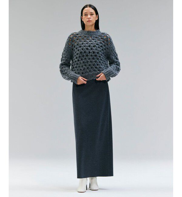 BEIGE,「【VERY NaVY12月号掲載】MONTAIGNE / イージーウエストウールロングスカート」|スカート|