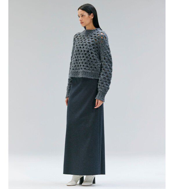 BEIGE,「【VERY NaVY12月号掲載】MONTAIGNE / イージーウエストウールロングスカート」|スカート|