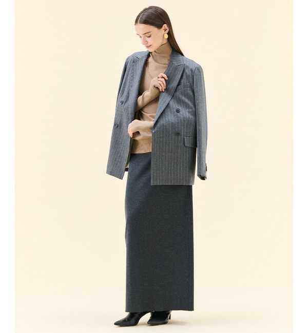 BEIGE,「【VERY NaVY12月号掲載】MONTAIGNE / イージーウエストウールロングスカート」|スカート|