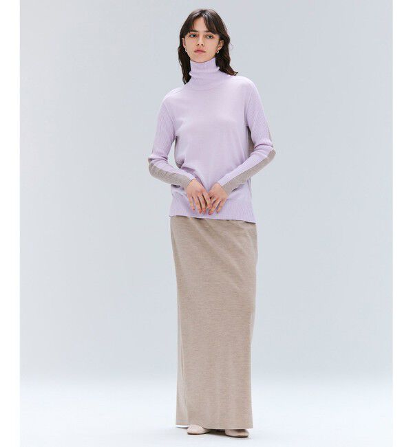 BEIGE,「【VERY NaVY12月号掲載】MONTAIGNE / イージーウエストウールロングスカート」|スカート|