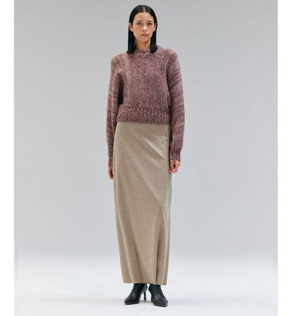 BEIGE,「【VERY NaVY12月号掲載】MONTAIGNE / イージーウエストウールロングスカート」|スカート|