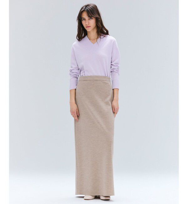 BEIGE,「【VERY NaVY12月号掲載】MONTAIGNE / イージーウエストウールロングスカート」|スカート|