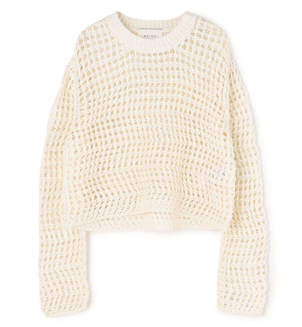 BEIGE,「UVITE / コットンメッシュクロップドニット」|ニット・セーター|