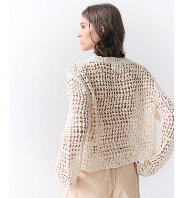 BEIGE,「UVITE / コットンメッシュクロップドニット」|ニット・セーター|