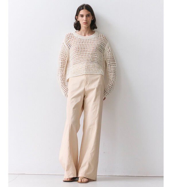 BEIGE,「UVITE / コットンメッシュクロップドニット」|ニット・セーター|
