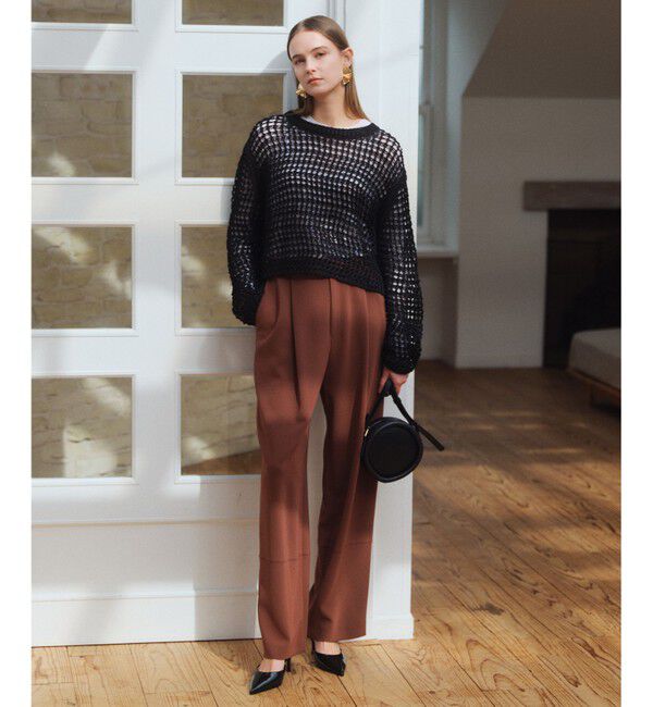 BEIGE,「UVITE / コットンメッシュクロップドニット」|ニット・セーター|