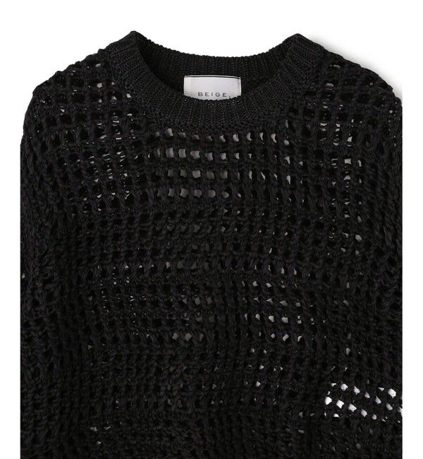 BEIGE,「UVITE / コットンメッシュクロップドニット」|ニット・セーター|