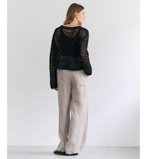 BEIGE,「UVITE / コットンメッシュクロップドニット」|ニット・セーター|