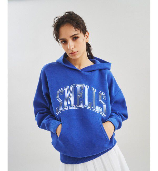  「フーテッドロゴトップ」|パーカー|ブルー