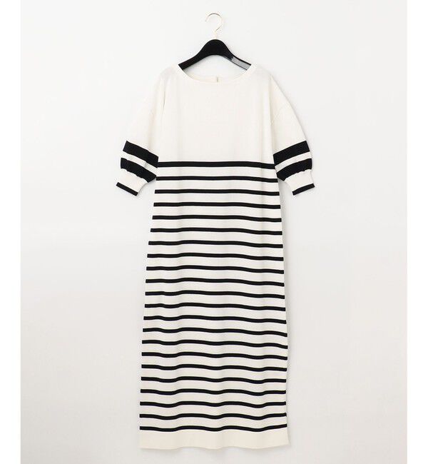  「ボーダーニットロングワンピース」|ワンピース|