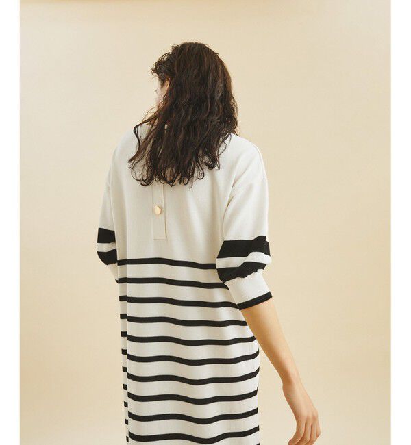  「ボーダーニットロングワンピース」|ワンピース|