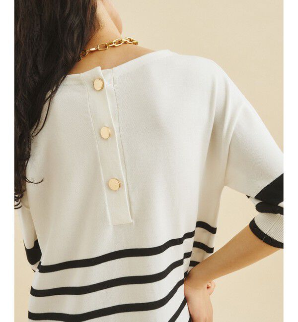  「ボーダーニットロングワンピース」|ワンピース|