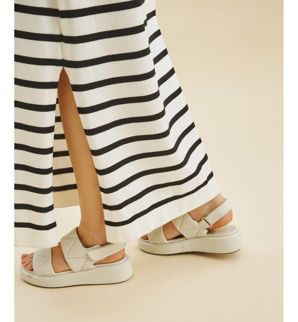  「ボーダーニットロングワンピース」|ワンピース|