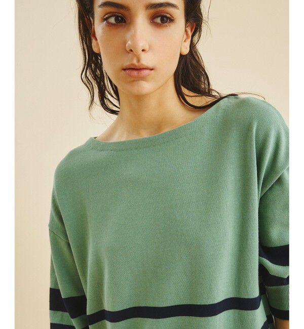  「ボーダーニットロングワンピース」|ワンピース|