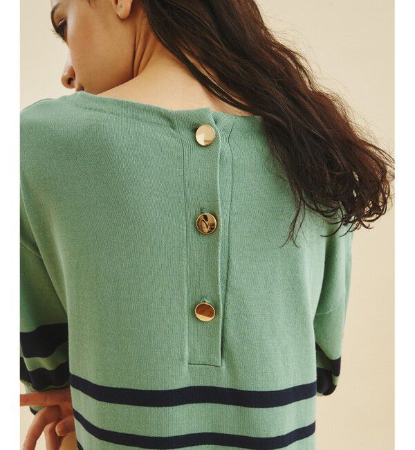  「ボーダーニットロングワンピース」|ワンピース|