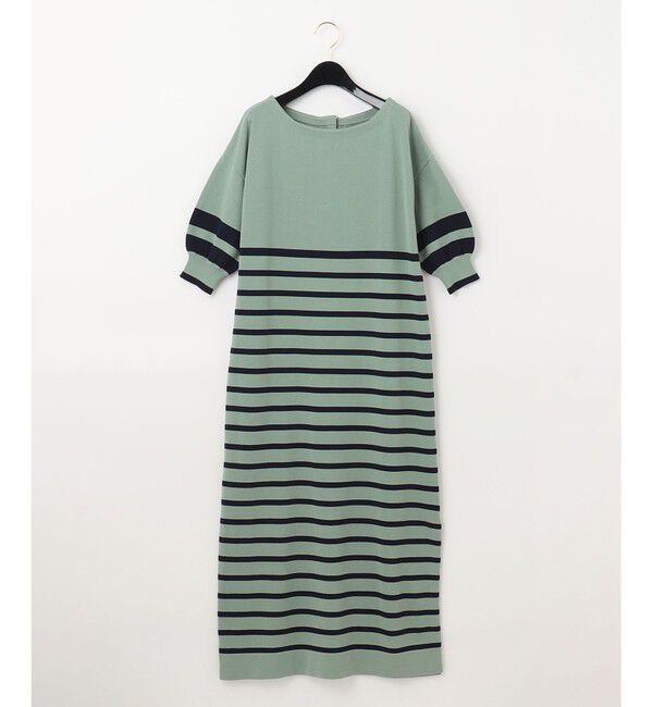  「ボーダーニットロングワンピース」|ワンピース|